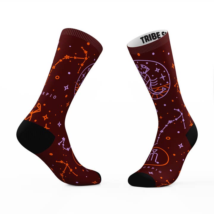 Scorpio Zodiac Socks for wholesale by Tribe Socks