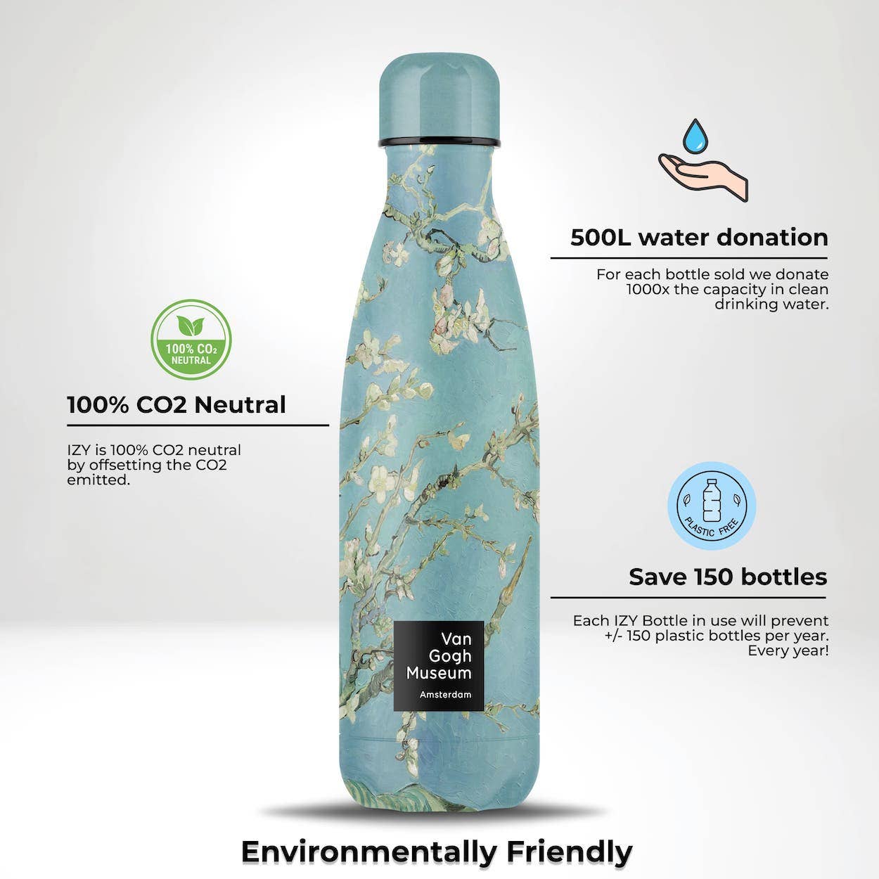 IZY Bottles - Wholesale Waterfles - Thermosfles Almond Blossom van Gogh geïsoleerde waterfles 500 ml2