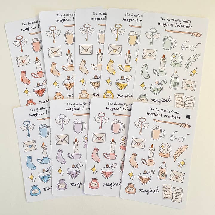 Foglio adesivo Magical Trinkets per la vendita all'ingrosso da parte di The Aesthetics Studio
