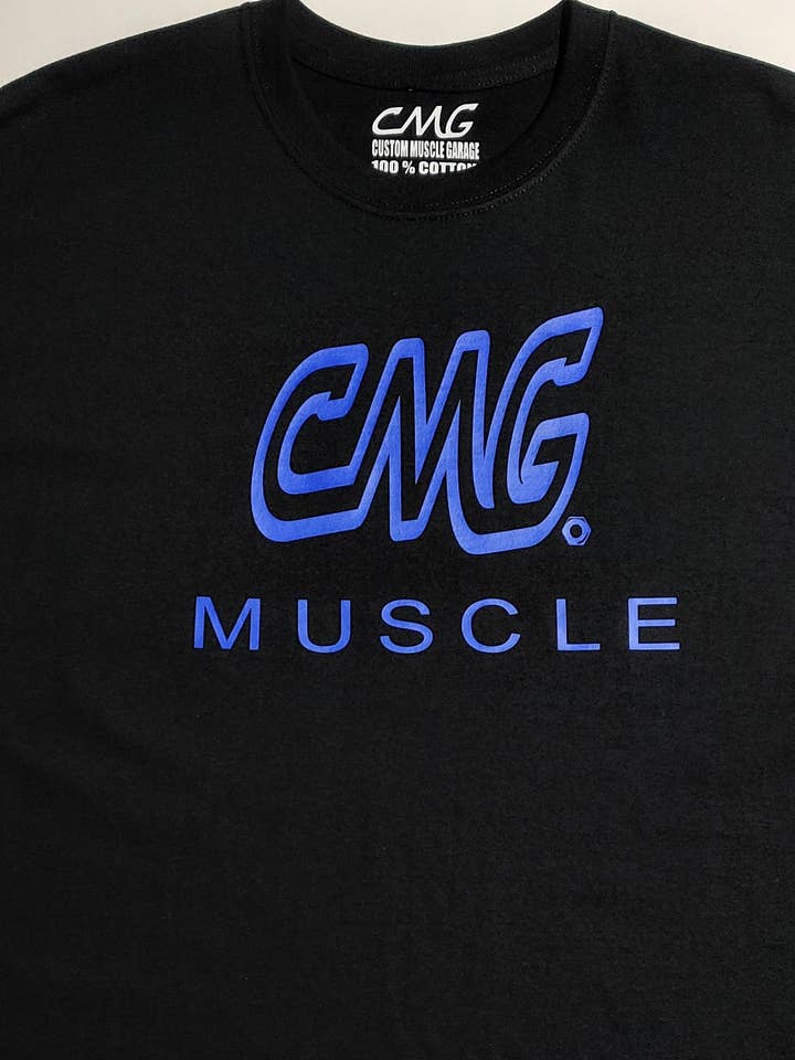 Custom Muscle Garage CMG - Wholesale Screen Printed T-Shirt - Men's - CMG Blue Muscle Men's T-shirt