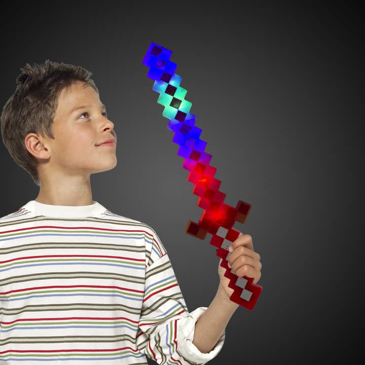 Windy City Novelties - Wholesale Light-Up Toy - Kids & Baby - Red Pixel 24" LED Sword with 6 LEDs & 3 Flashing Modes2