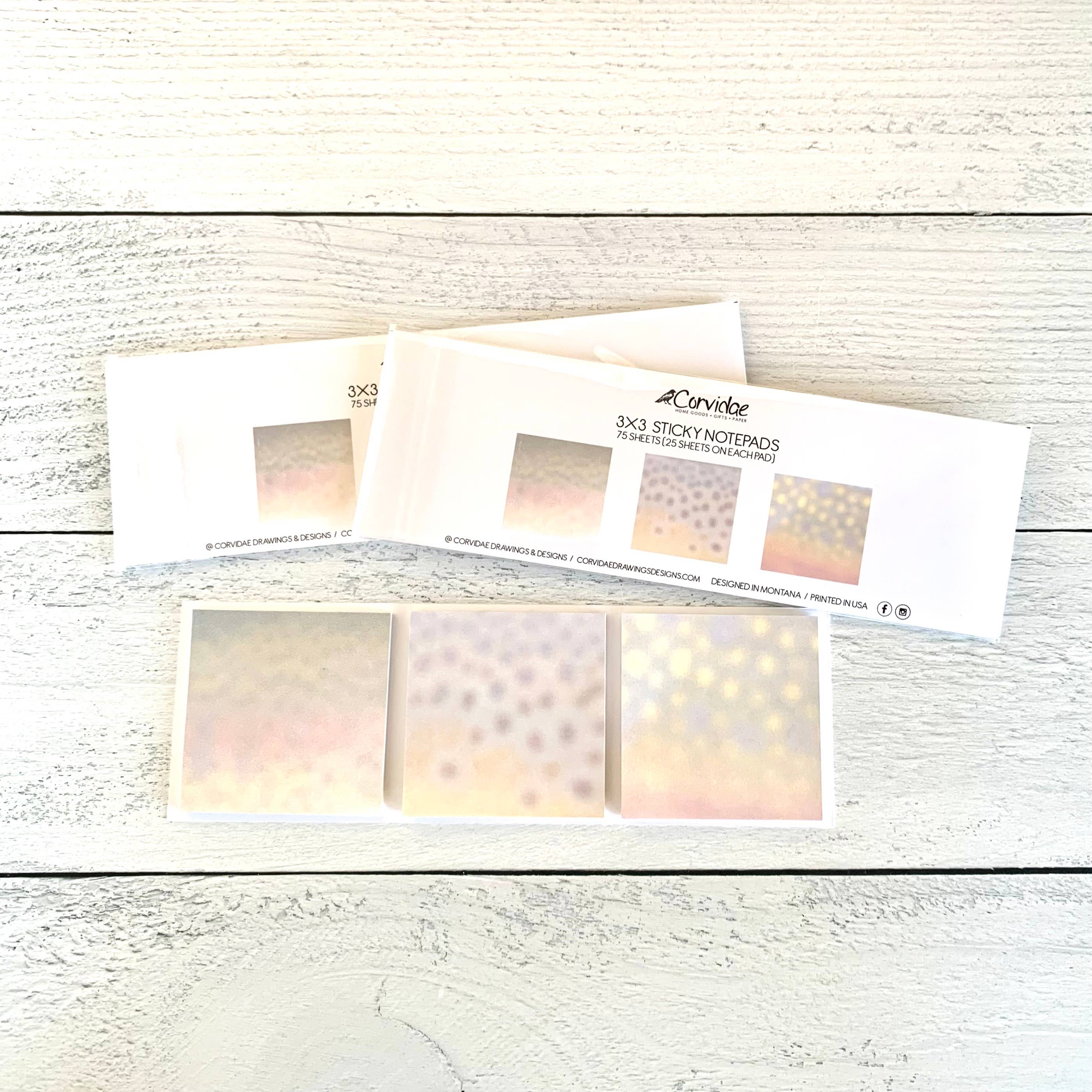 Corvidae drawings & designs - Wholesale Sticky Notes - Trout Sticky Notes - Set of 32