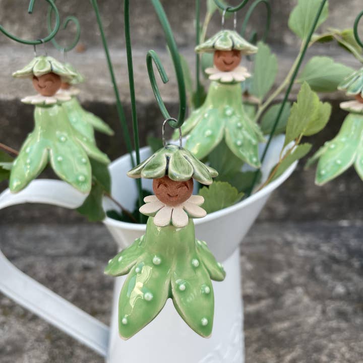 Pannonhem AB. – wholesale Outdoor ornament/decor – Hanging Green Flower Fairy/Large, Ceramic Figures1