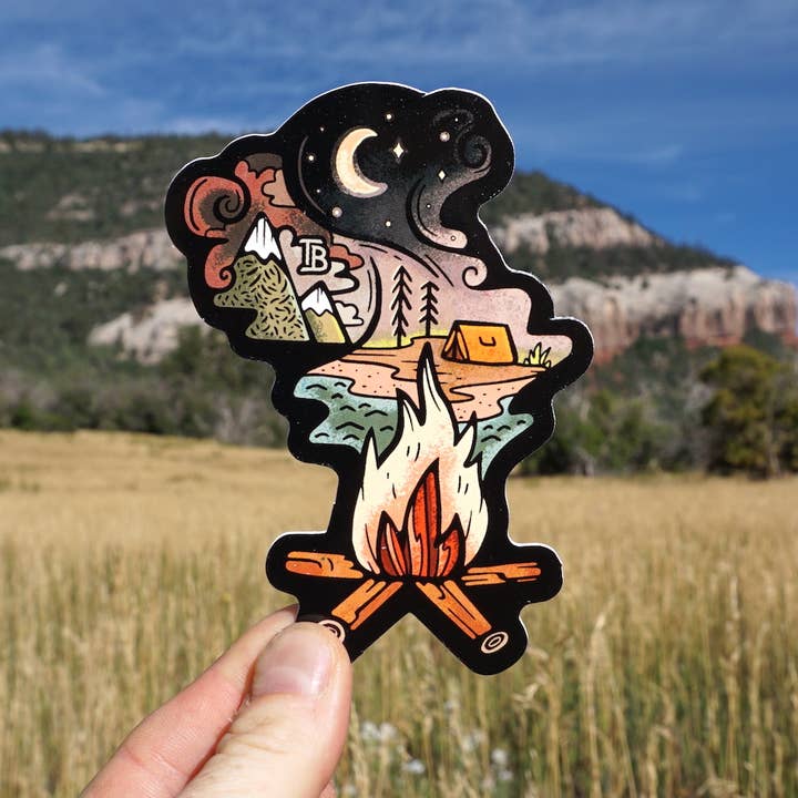 Sticker Art - Wholesale Sticker - Campfire Sticker1