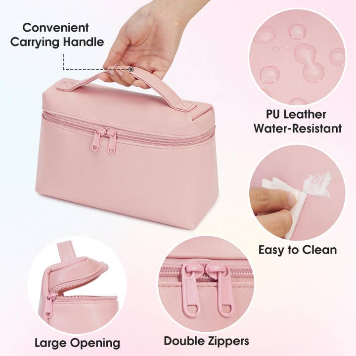 wandf - Wholesale Makeup/Cosmetic Bag - Makeup Cosmetic Bag Eco Vegan Leather With Built-in Pocket18