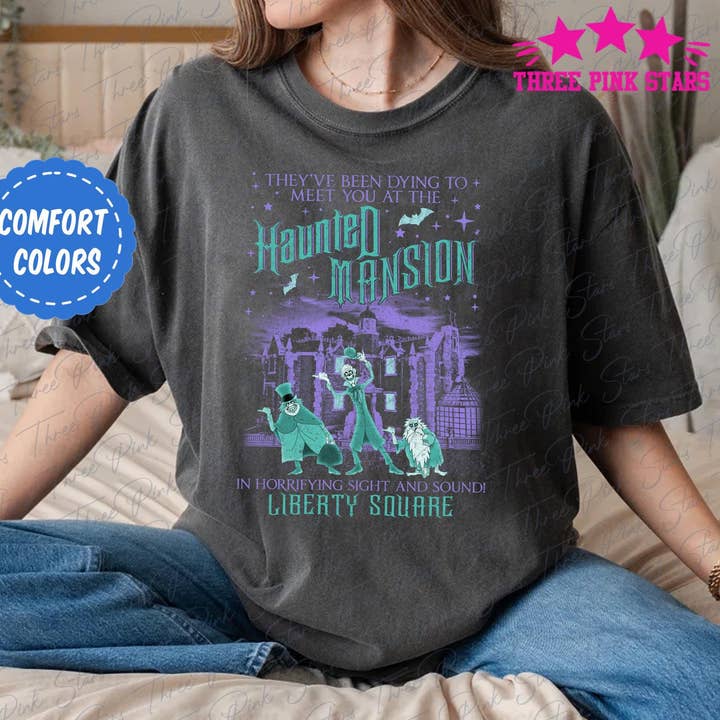 Vintage Haunted Mansion Hitchhiking Ghosts Comfort Shirt for wholesale by TheKingShirt