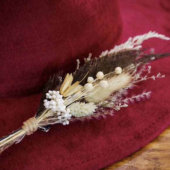 BrimBuds - Wholesale Hat Accessory - Women's - Florals and Feathers Hat pins - Neutrals/Earth tones only 1