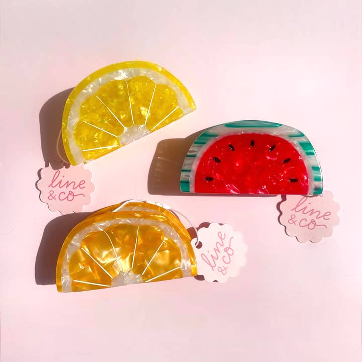 Line & Co - Wholesale Hair Clip - Women's - Watermelon Claw Clip // Cellulose Acetate