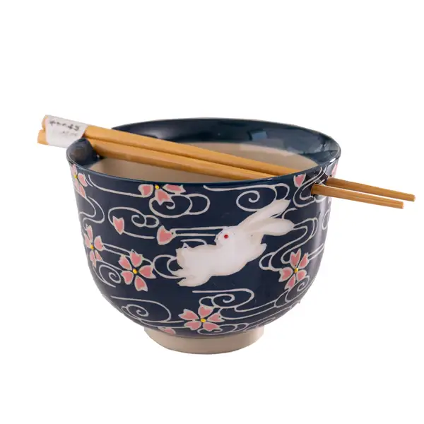 Urban Tokyo - Vente Bol - Ensemble de bols avec baguettes Cherry Blossom Design de 18 oz et 5,25 po D1