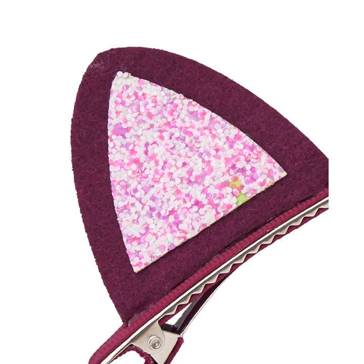 tuc tuc - Wholesale Hair Accessories Set - Kids - Girl's hair clips with ear shape and pink glitter design1