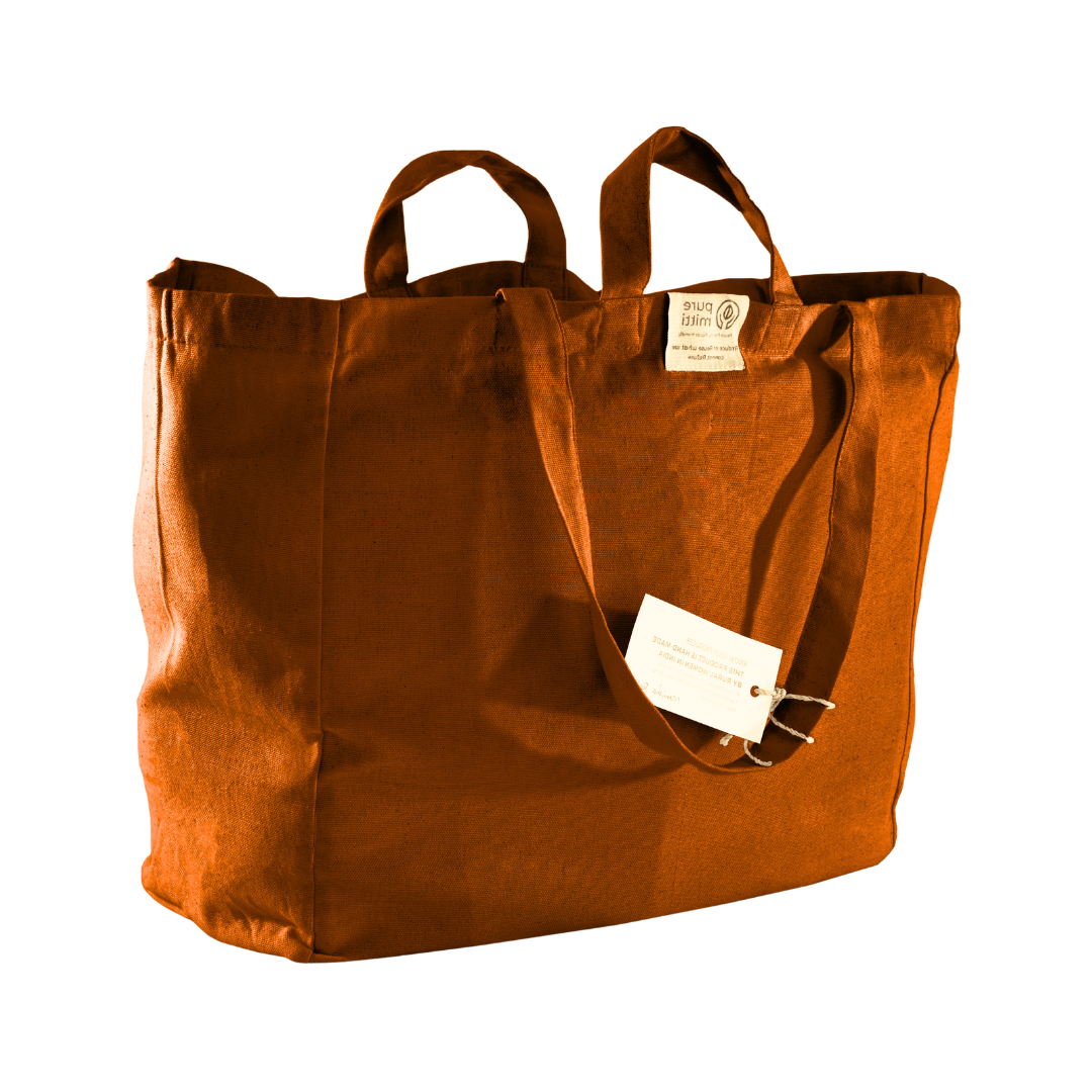 Pure Mitti - Wholesale Tote Bag - Unisex - Sustainability Love:Multi-Pocket Cotton Tote Terracotta2