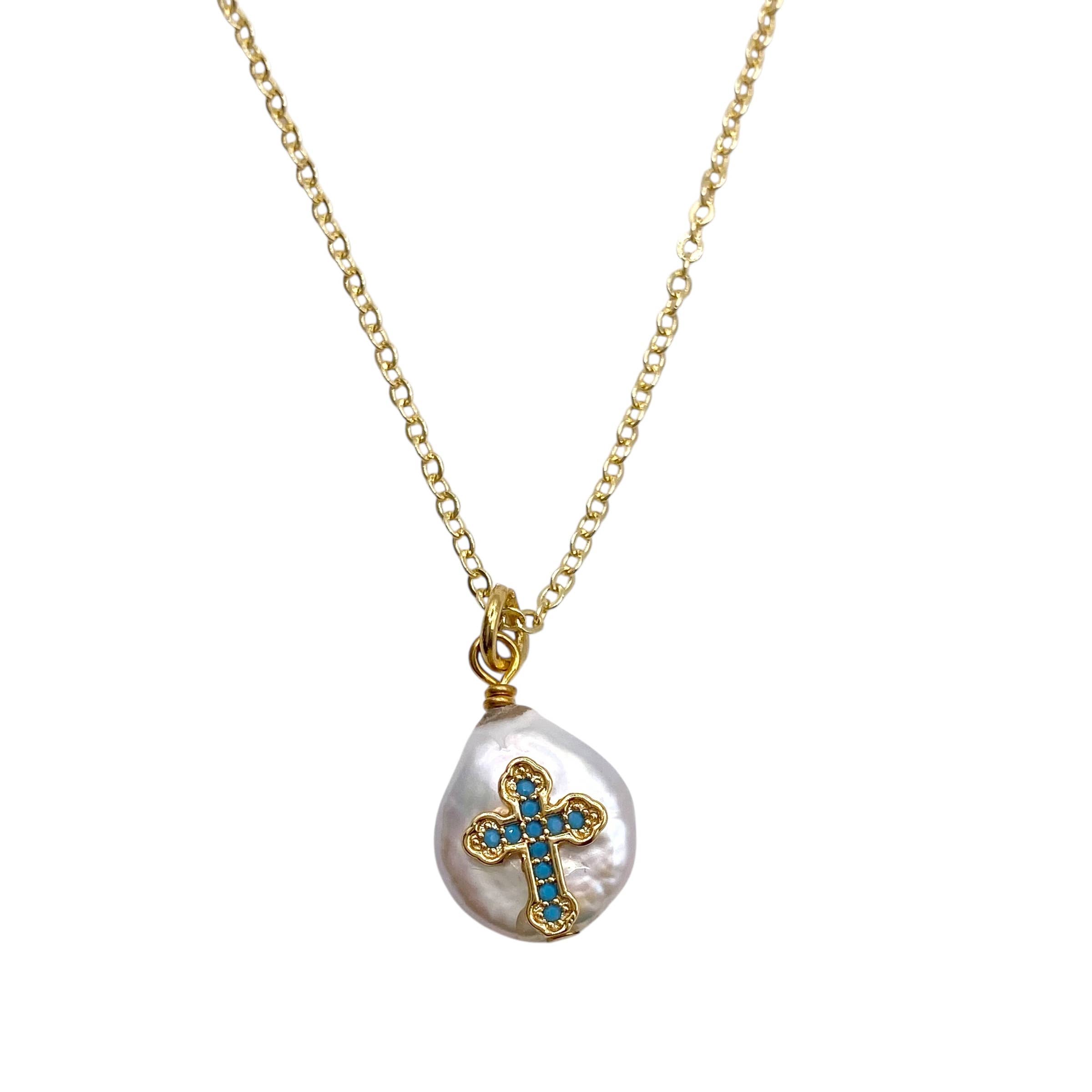 VB&CO Designs Handmade Jewelry - Wholesale Pendant/Charm Necklace - cross necklace dainty jewelry gold religious necklace0
