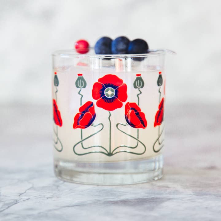The Modern Home Bar - Wholesale Cocktail/Liquor Glass - Red Poppy Rocks Glass