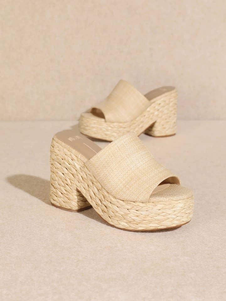 Mars Sky Shoes Wholesale - Wholesale Platform Heels - Women's - Miim ASHLYN Women Raffia Braided Chunky Platform Sandals-12 Pairs Pack-43.95/Pair10