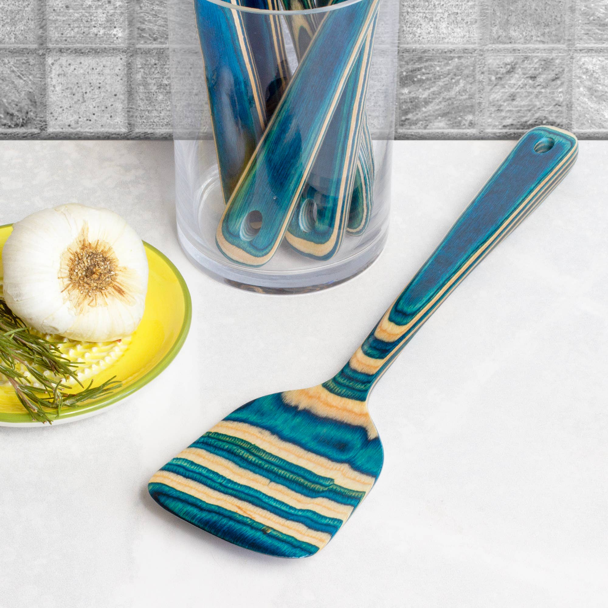 Totally Bamboo - Wholesale Spatula/Turner - Baltique® Mykonos Colorful Wooden Spatula, 12.5"3