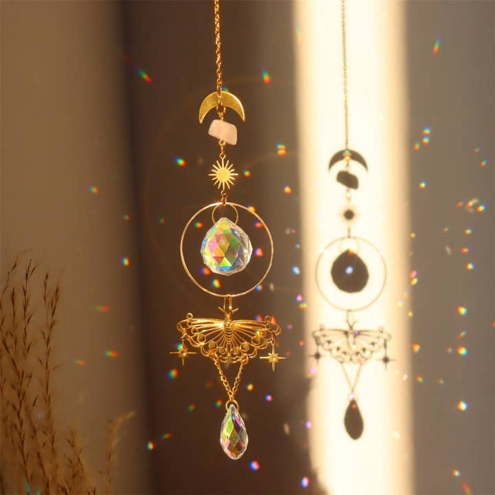 Dipped Shop - Wholesale Suncatcher - Metal Butterfly Crystal Suncatch Hangings DPH1926