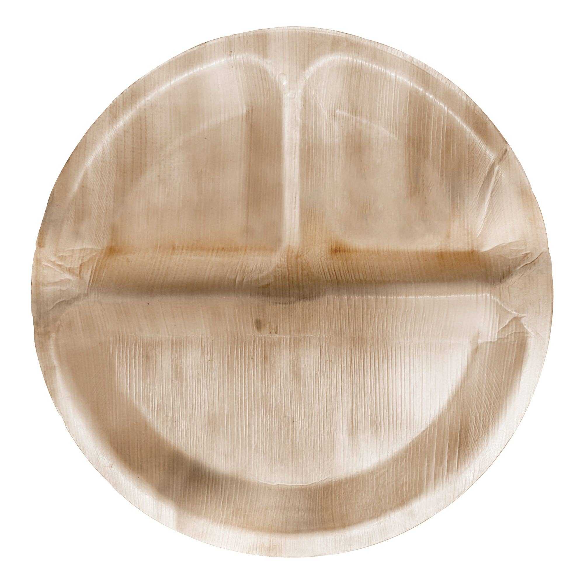 Smarty had a Party - Wholesale Disposable Plate - 10" Palm Leaf 3-Partition EcoFriendly Dinner Plates - 25 pcs0