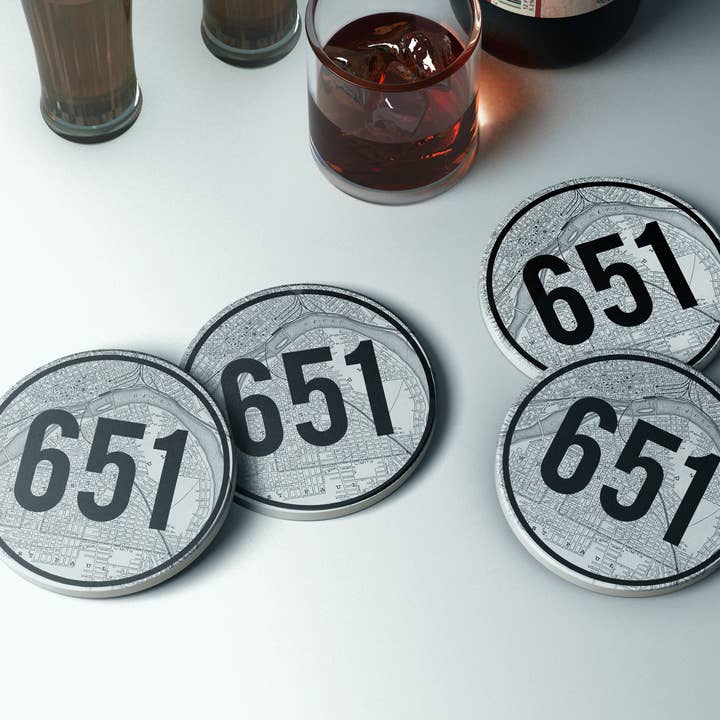 651 St Paul Minnesota netnummer 4 onderzetterset voor wholesale door Paperfinch Design