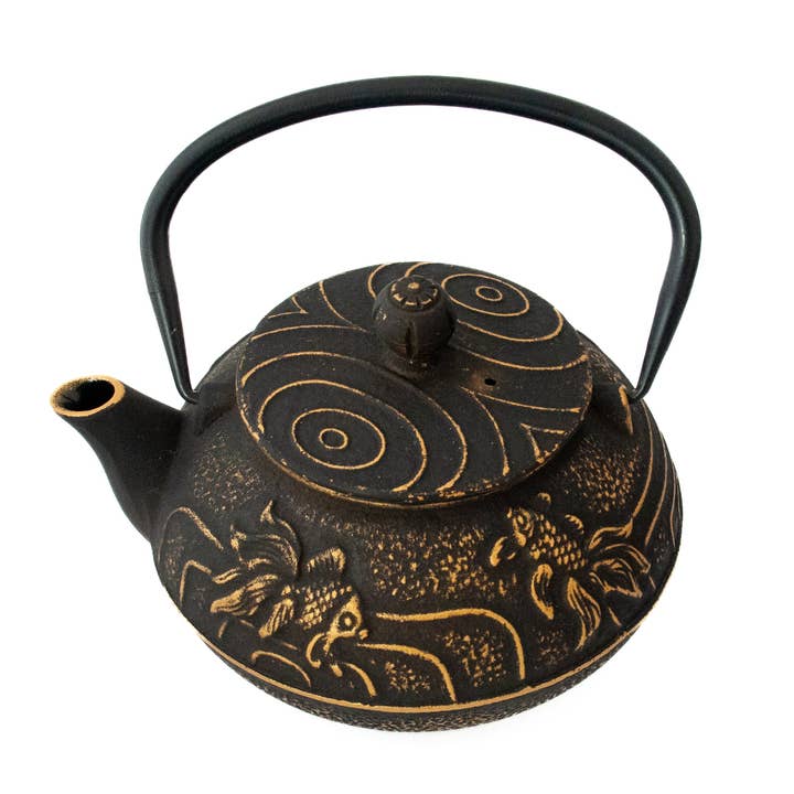 Boulder Tea Company - Wholesale Tea Pot - Koi Black Cast Iron Teapot2