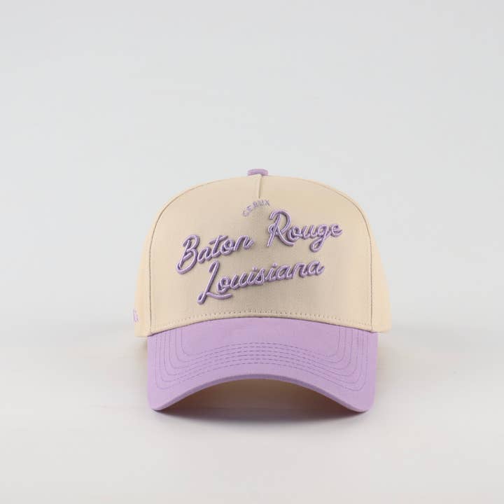 Beige Purple The "Baton Rouge" Script Hat for wholesale on Faire3
