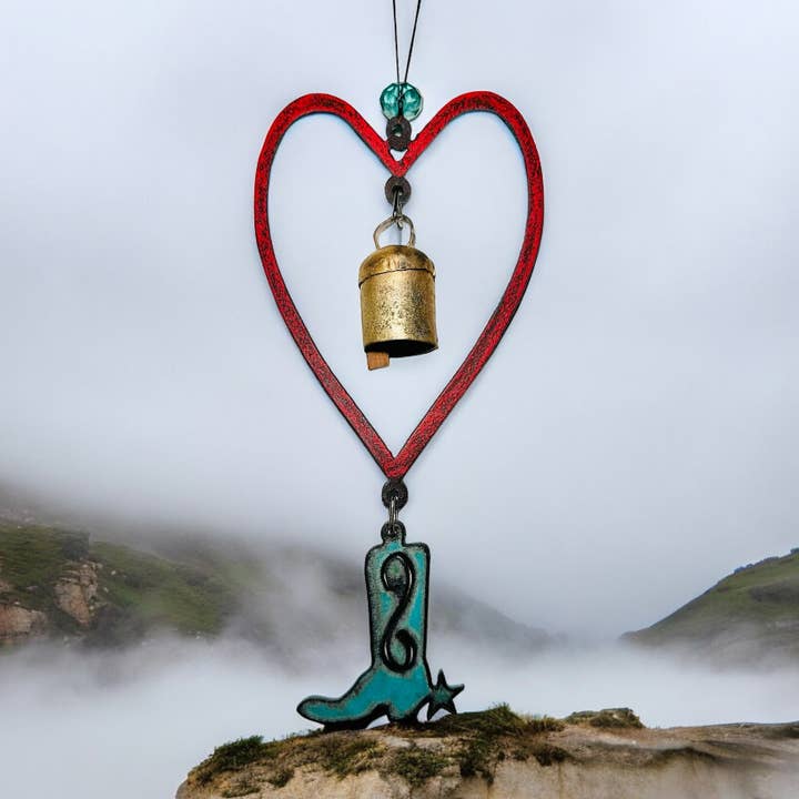 Carillón de viento BOOT Southwest Western, adorno Arizona para venta al por mayor de Iron Jewel