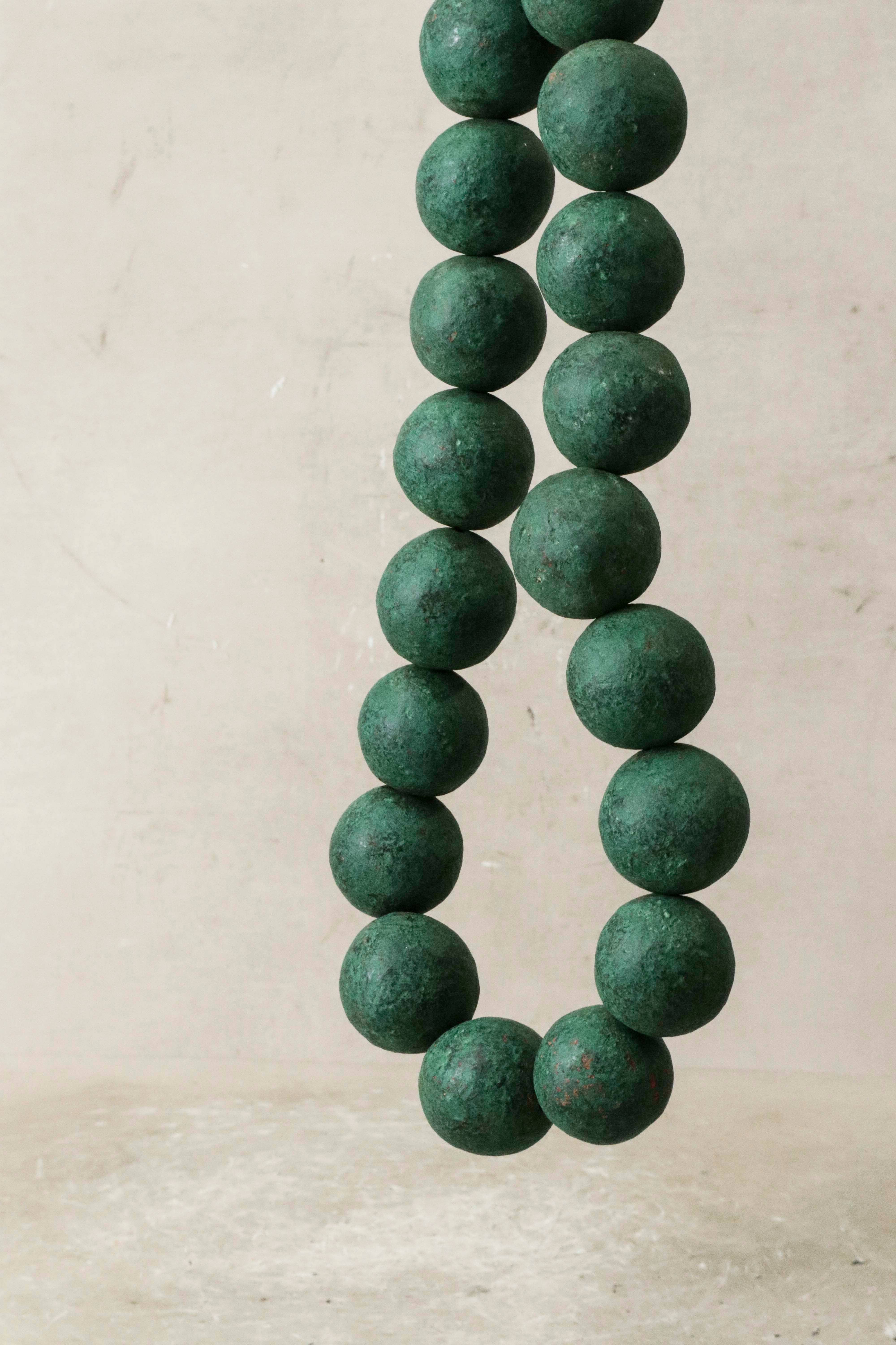 Botanical Boys - Wholesale Decorative Tabletop Object - Cameroon Clay Beads- Green 36.11