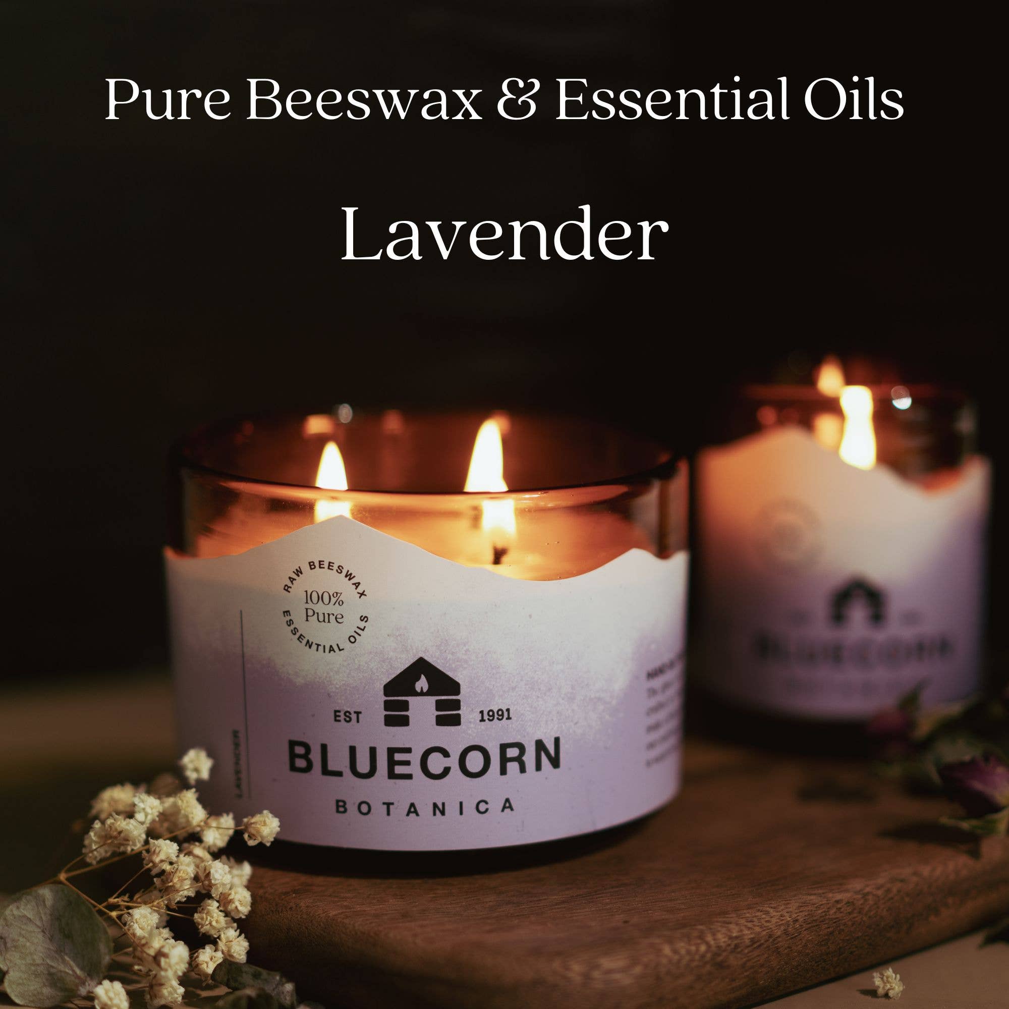 Bluecorn Candles - Wholesale Jar/Filled Candle - Scented Beeswax Candles - Pure Essential Oils - Blown Glass Holders20