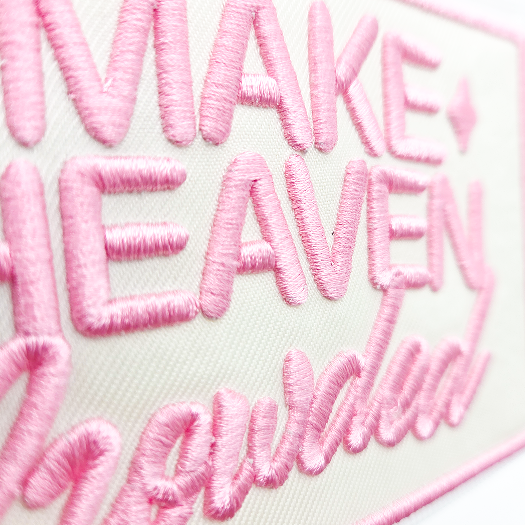 Trendy Transfers - Wholesale Patch - Make Heaven Crowded PUFF Embroidered HAT/POCKET Patch1