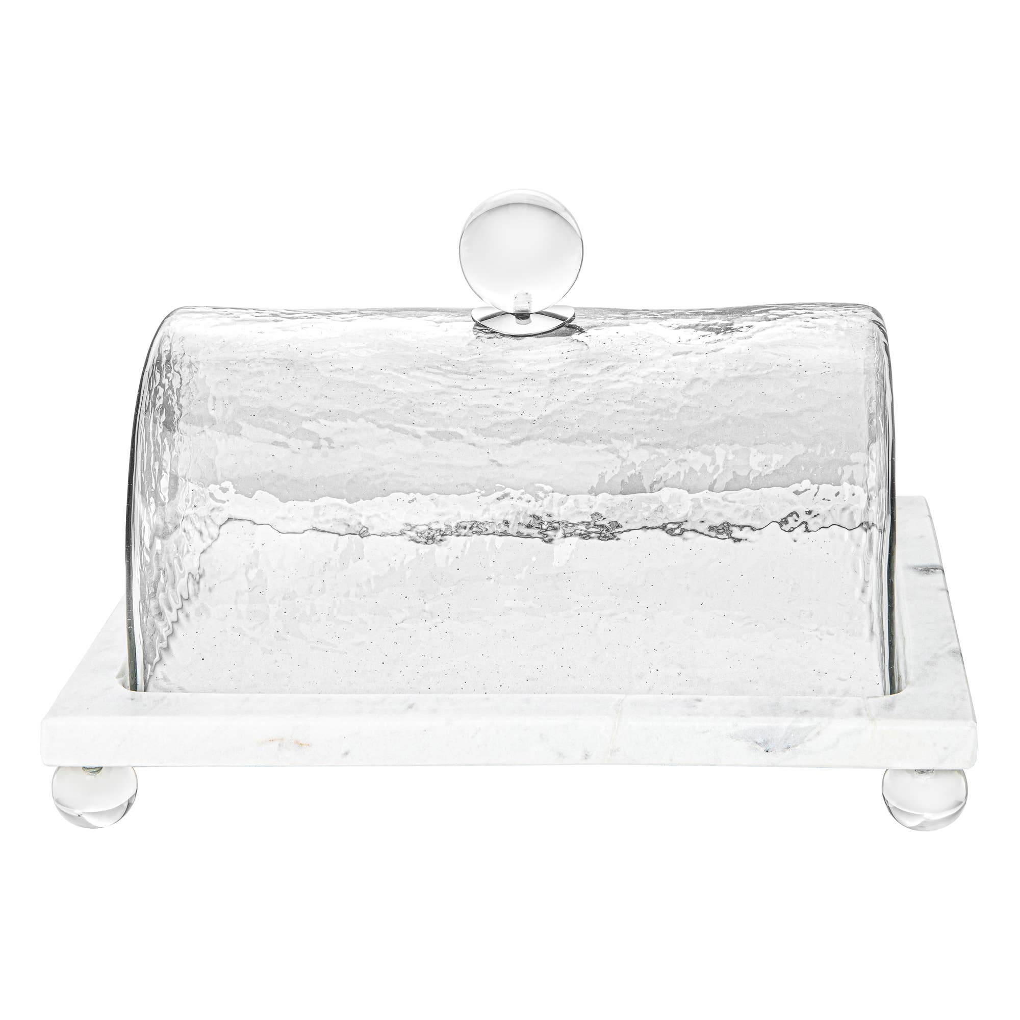 CLASSIC TOUCH DECOR INC. - Wholesale Cake Stand - Marble Cake Plater with Glass Cover and Ball Knob - 10.4"L4