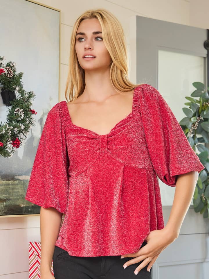Plus Holiday Sparkled Jersey Top for wholesale by Oddi