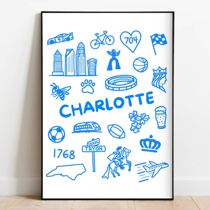 Charlotte Icons Print for wholesale by Olive Street Collective