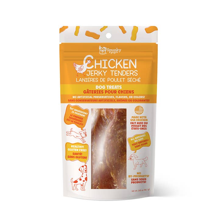 Chicken Jerky -Tenders and Cookies for wholesale by Spunky Pup