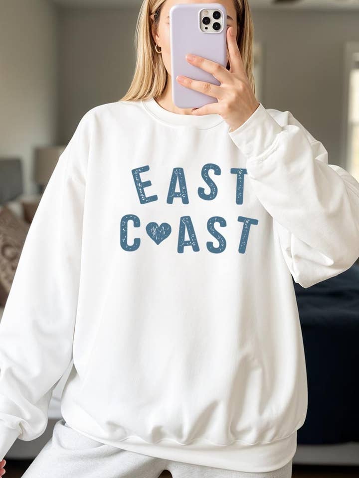 East Coast Heart Graphic Plus Sweatshirt for engroshandel hos COLORBEAR