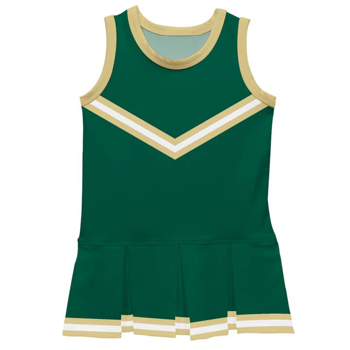 Green Gold Sleeveless Cheerleader Dress for wholesale by Vive La Fete