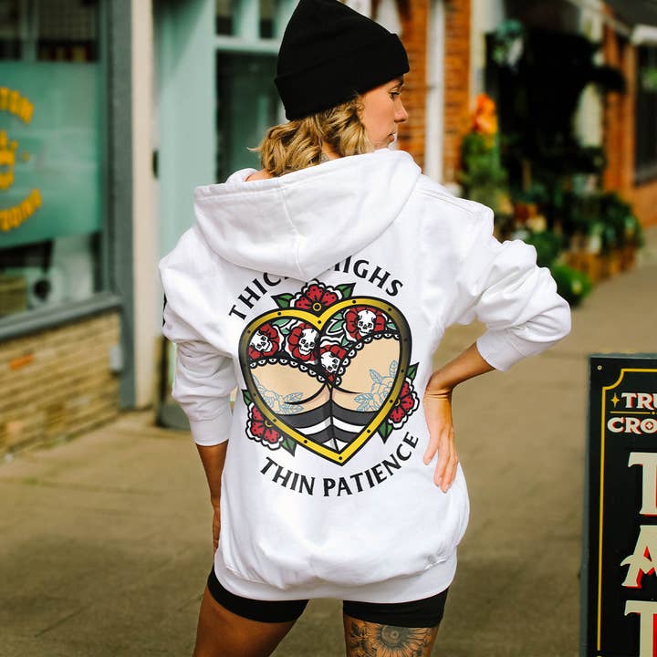 Tjocka lår, tunt tålamod Zip-Up Hoodie (Unisex) för wholesale av Broken Society