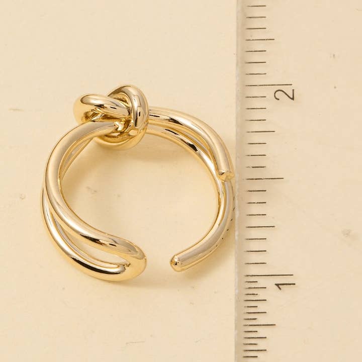 G Layered Knotted Open Band Ring for wholesale on Faire1