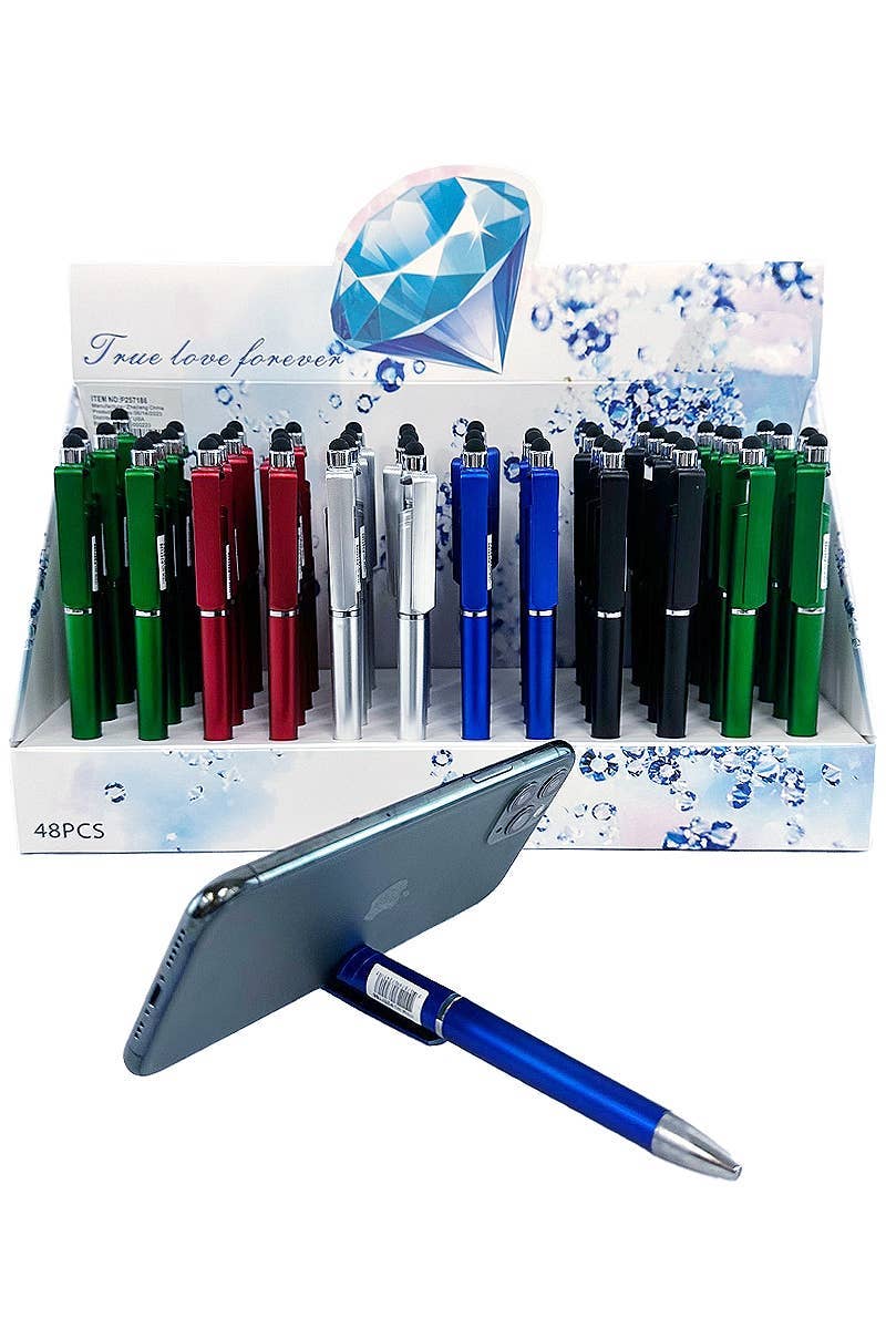 ASSORTED 3-in-1 Touch Screen Stylus Phone Dock Stand Pen - 48 pcs for wholesale on Faire3
