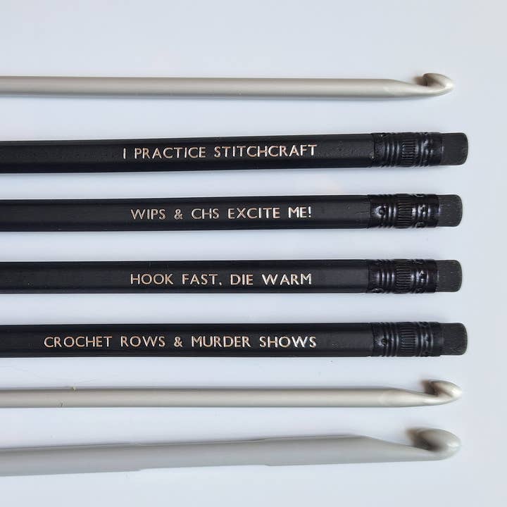 The Pigeon's Nest – wholesale Pencil – Crochet Slogan Pencils | Funny Cheeky Crochet Craft