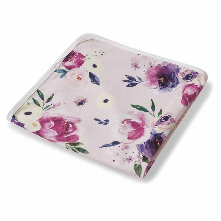 Snuggle Hunny - Wholesale Swaddle Set - Baby - Floral Kiss Baby Jersey Wrap & Topknot Set