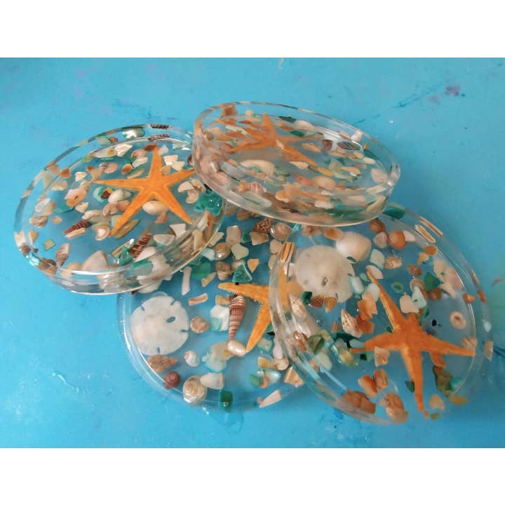 JEMS of the Sea - Wholesale Coasters - Handmade Eco-Friendly Resin Seashell Coasters10