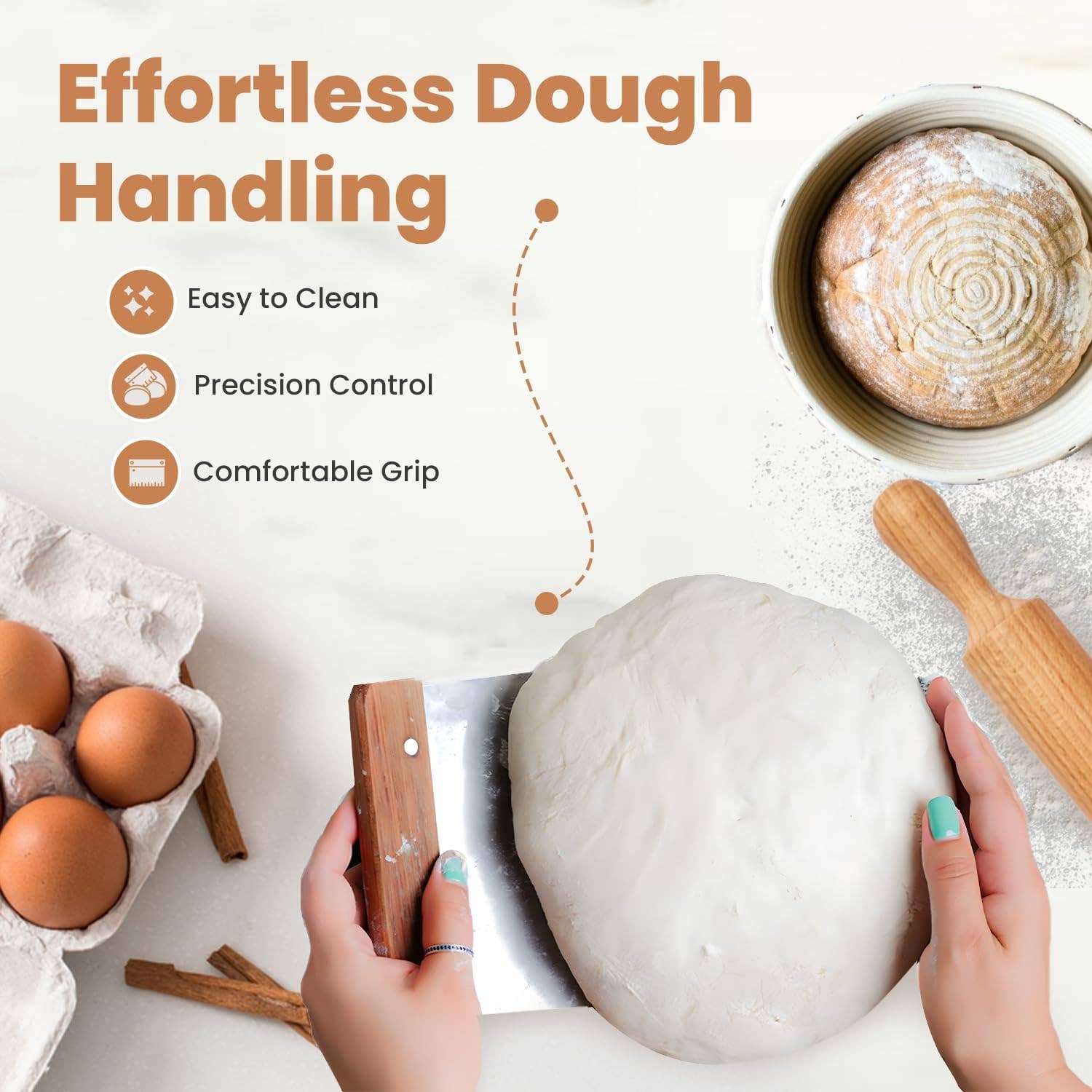 MEHIAZ - Wholesale Bread Pan - Bread Proofing Basket -Round Bread Proofing basket Box5