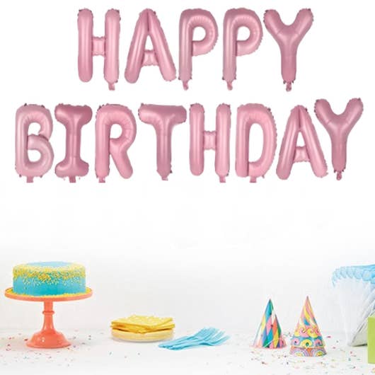 My Wholesale Warehouse - Wholesale Balloon - Inflatable Happy Birthday Balloon with String and Straw