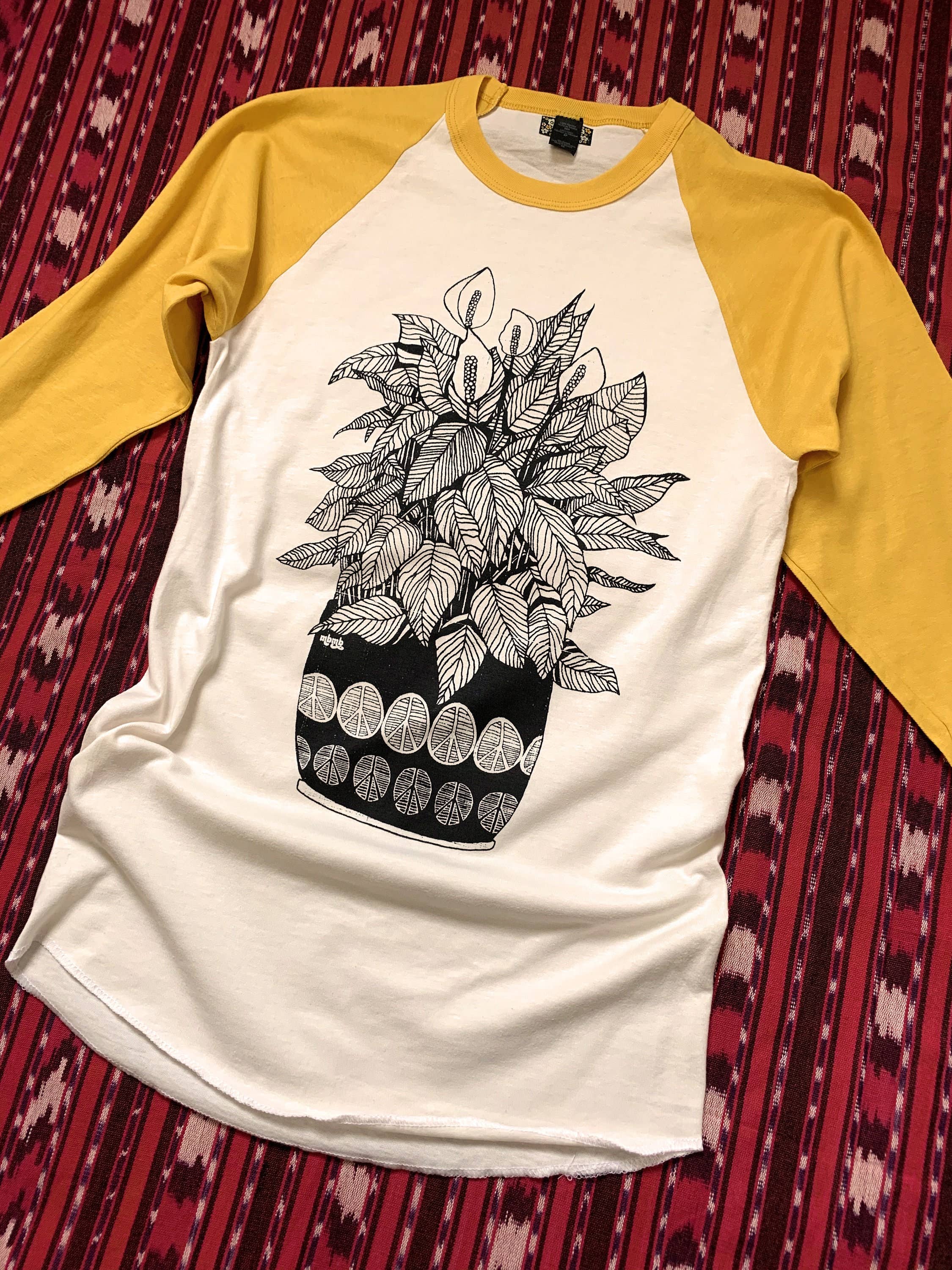 MBMB - Wholesale Screen Printed T-Shirt - Women's - Peace Plant Unisex Baseball Tee2