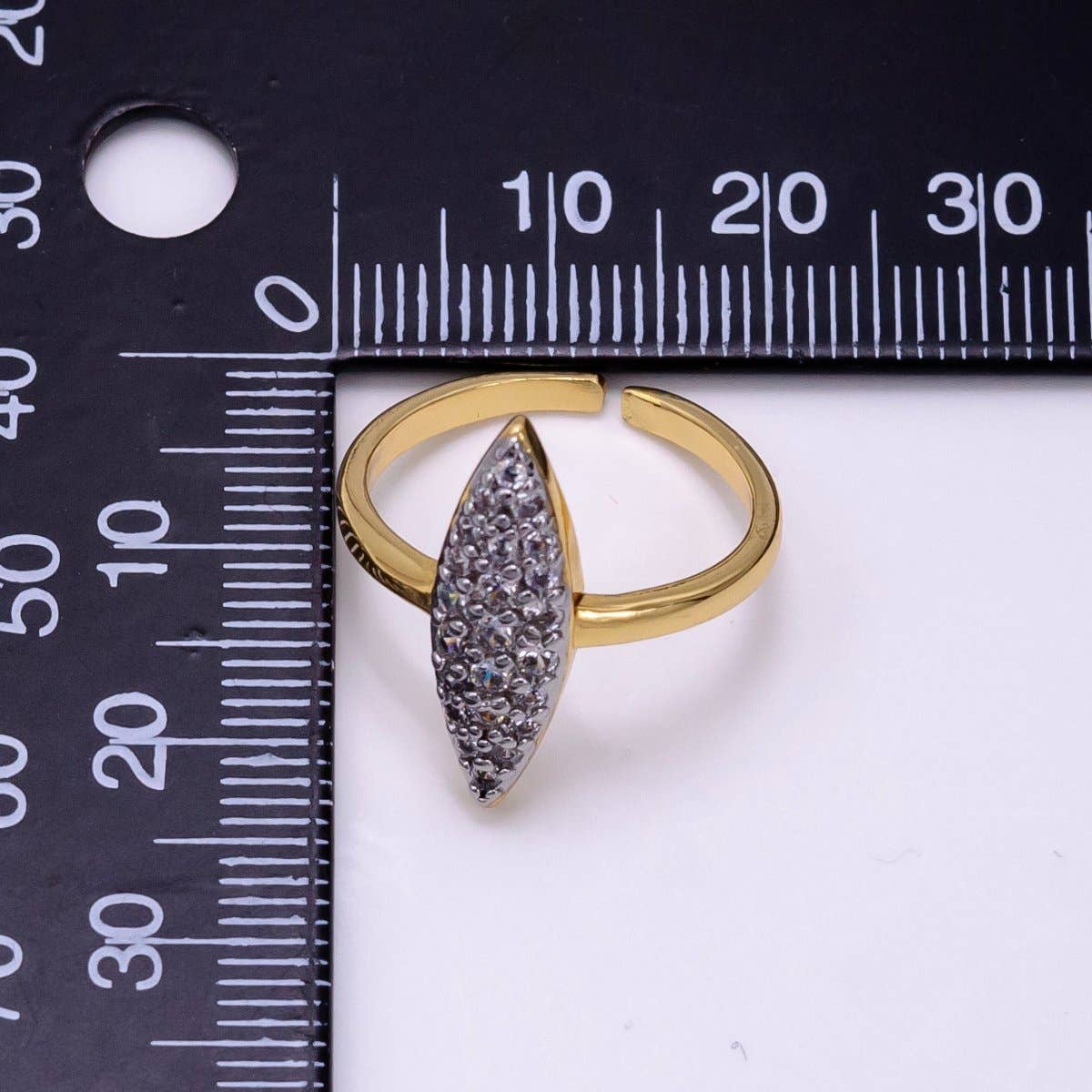 Aim Eternal - Wholesale Ring met meerdere stenen - 14K Goud Gevuld Bol Micro Bezet CZ Gemengd Metaal Ring | O13551