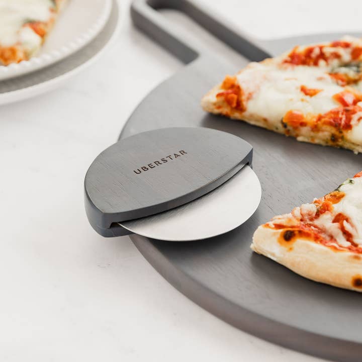UBERSTAR - Wholesale Pizza Wheel - Acacia Pizza Wheel Cutter - Grey1