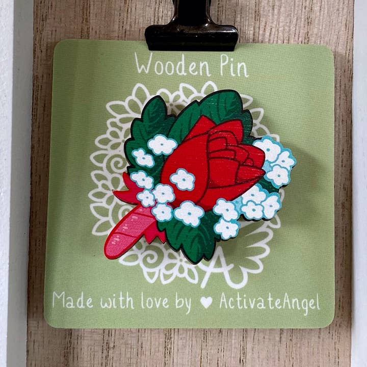 Rose Boutonniere Pin for wholesale by ActivateAngel