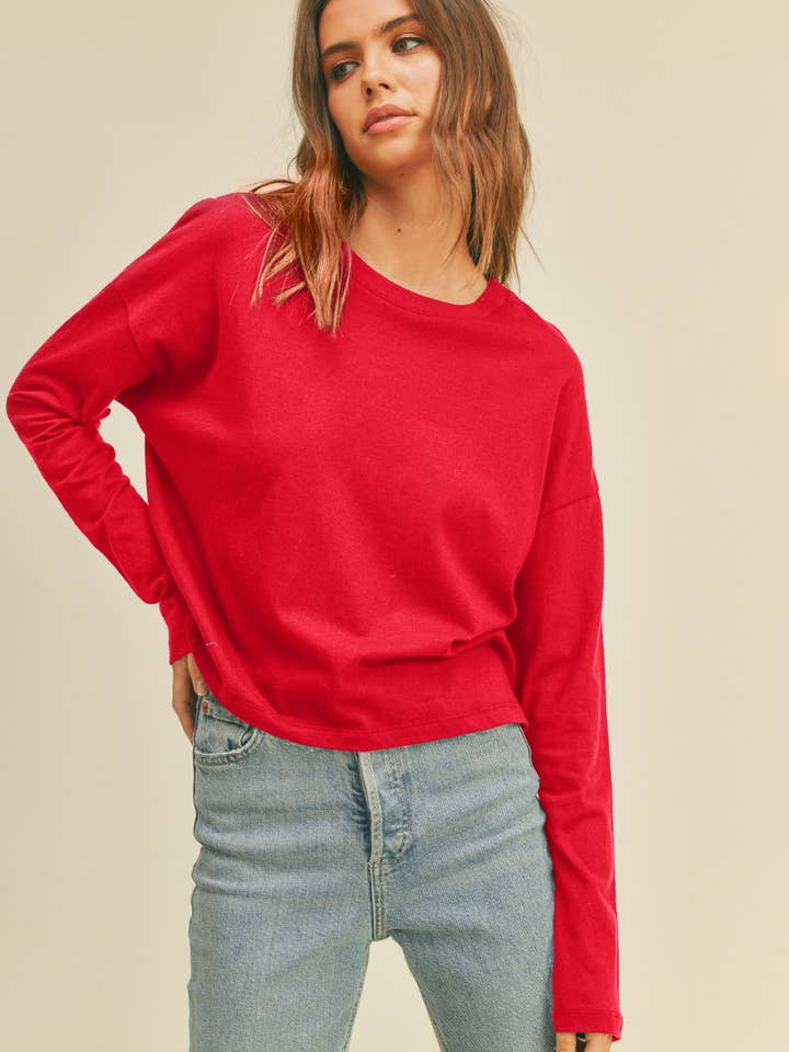 Camisola de Manga Comprida Lisa por atacado de Honestee