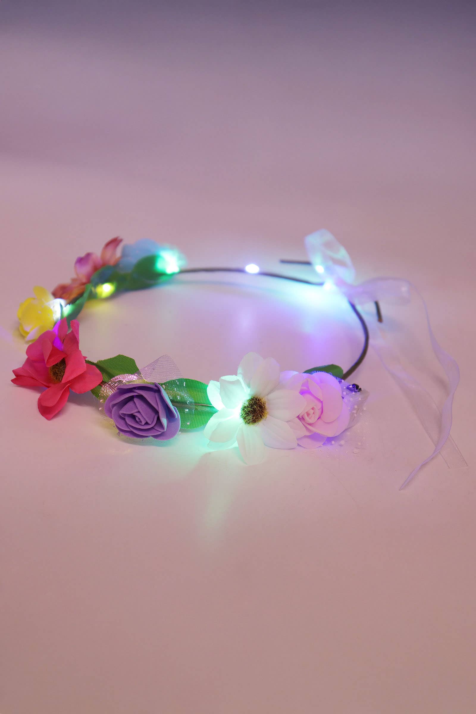 Assorted Floral Lace Trim Led Light-up Crown Headpiece for wholesale on Faire9
