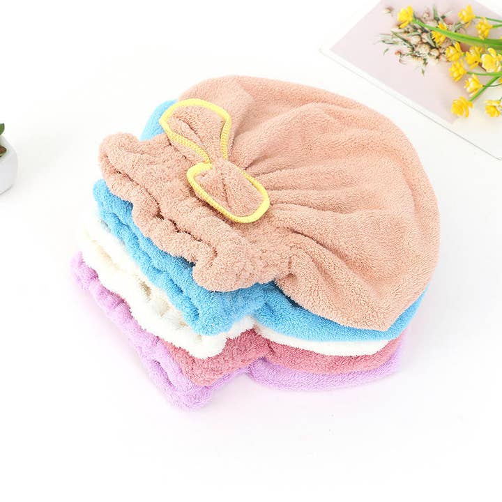 VIGOR - Wholesale Shower cap - Microfiber Shower Drying Bow-knot Shower Cap Hair Turban hair Wrap Bath Cap12
