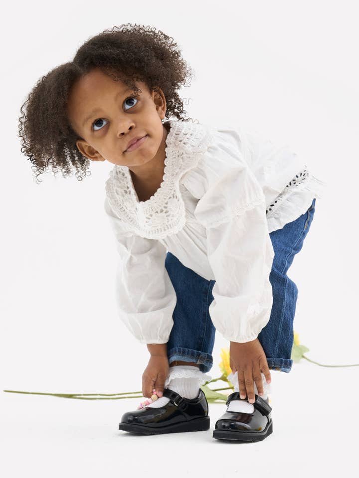 Aurora Black Patent Girls Kids Shoe for wholesale by PRENTA Shoes